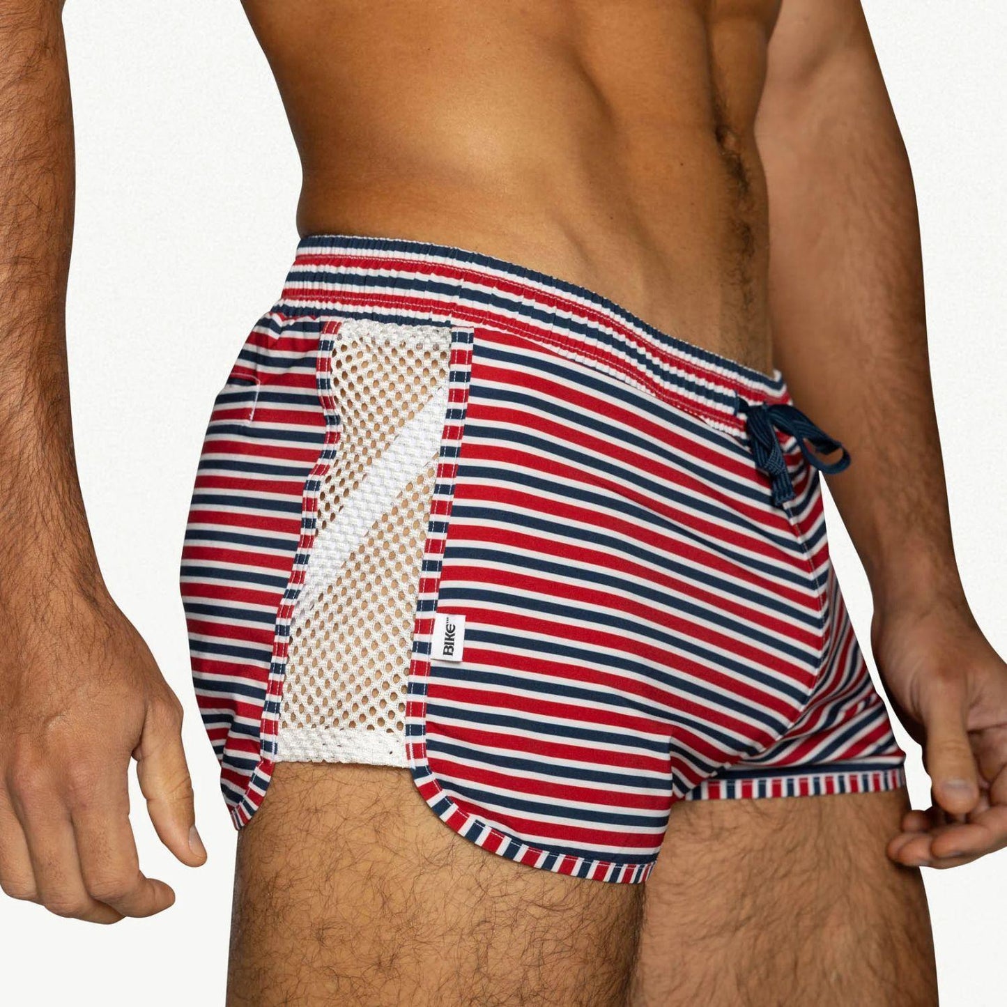 Sailor Stripe Peek-A-Boo Jock Swim Trunk by Bike Athletic