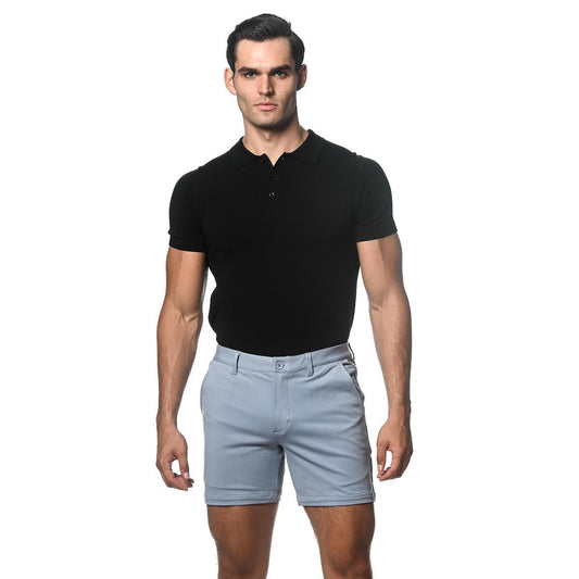Cloud Blue 6" Inseam Textured Stretch Knit Chino Short by Postmarc