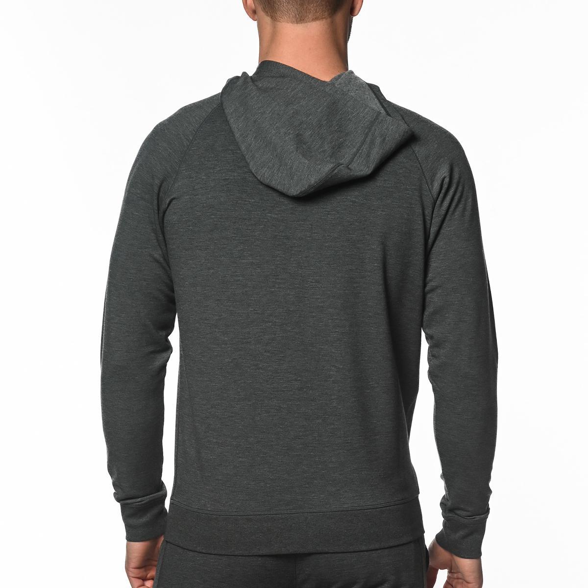 Heather Grey Hoodie Stretch Fleece Pullover by Postmarc