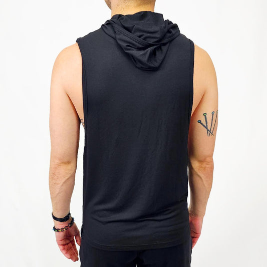 Black Modal Muscle Tank Hoodie