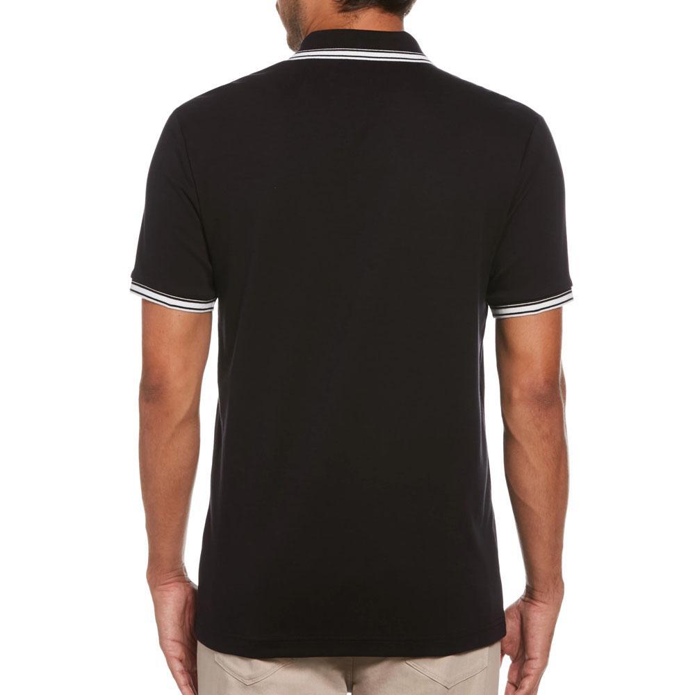 True Black Chest Stripe Cotton Polo by Original Penguin