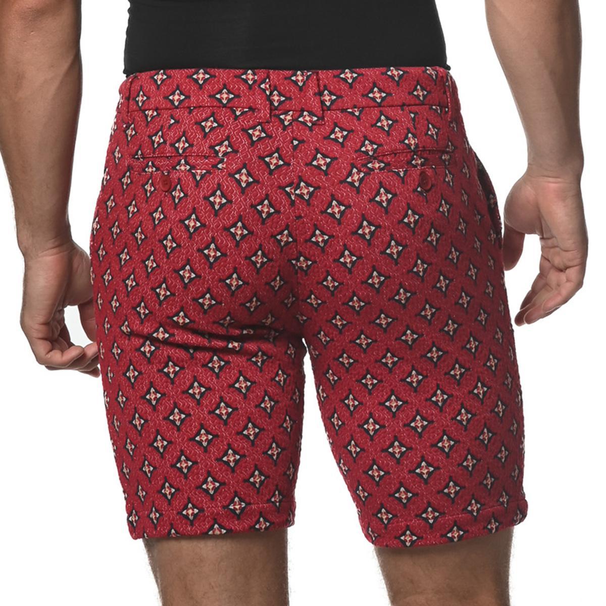 Red Star 8" Inseam Stretch Knit Jacquard Shorts by Postmarc
