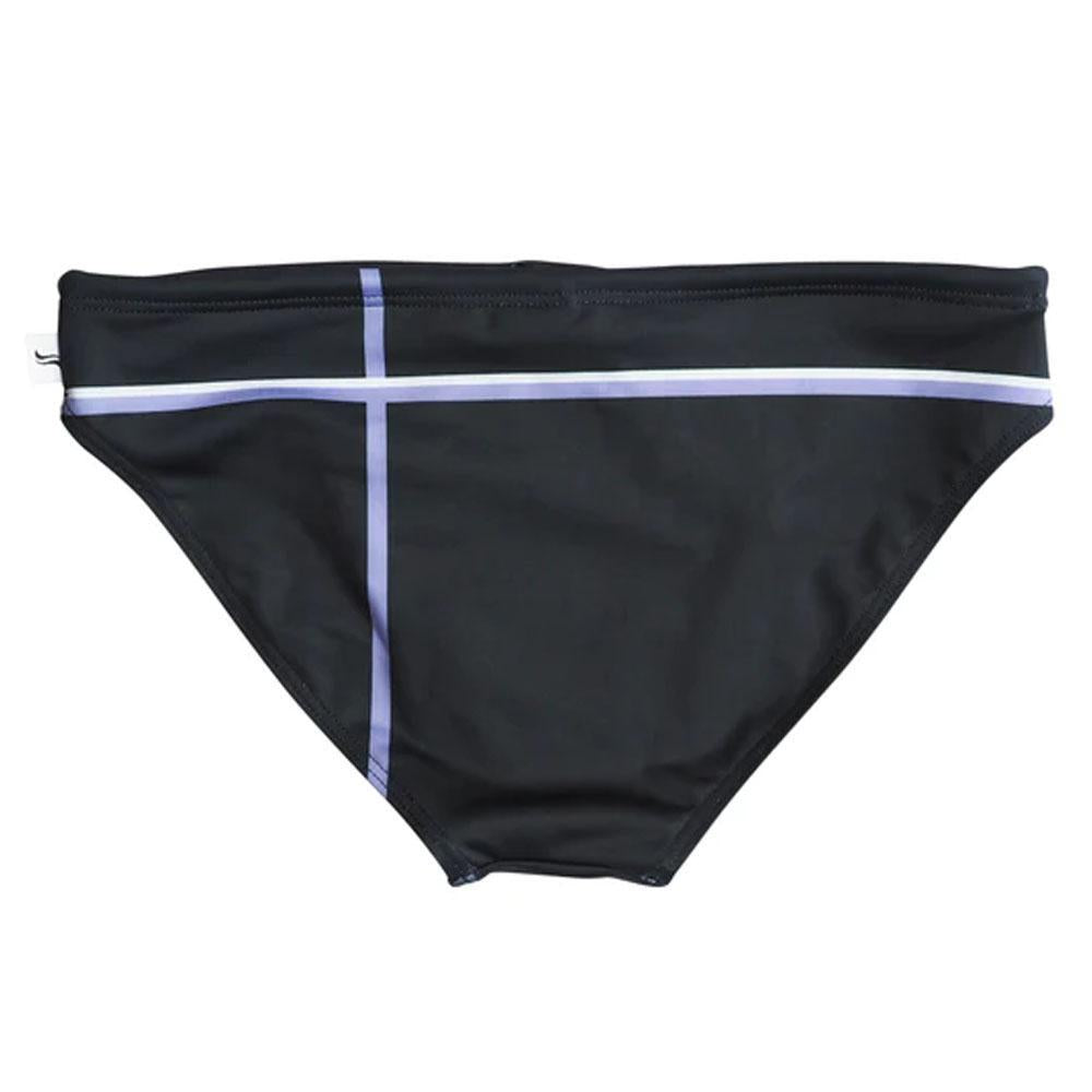 Respectful Black/Purple/White Swim Briefs by Smithers Swimwear