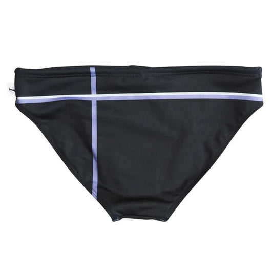 Respectful Black/Purple/White Swim Briefs by Smithers Swimwear
