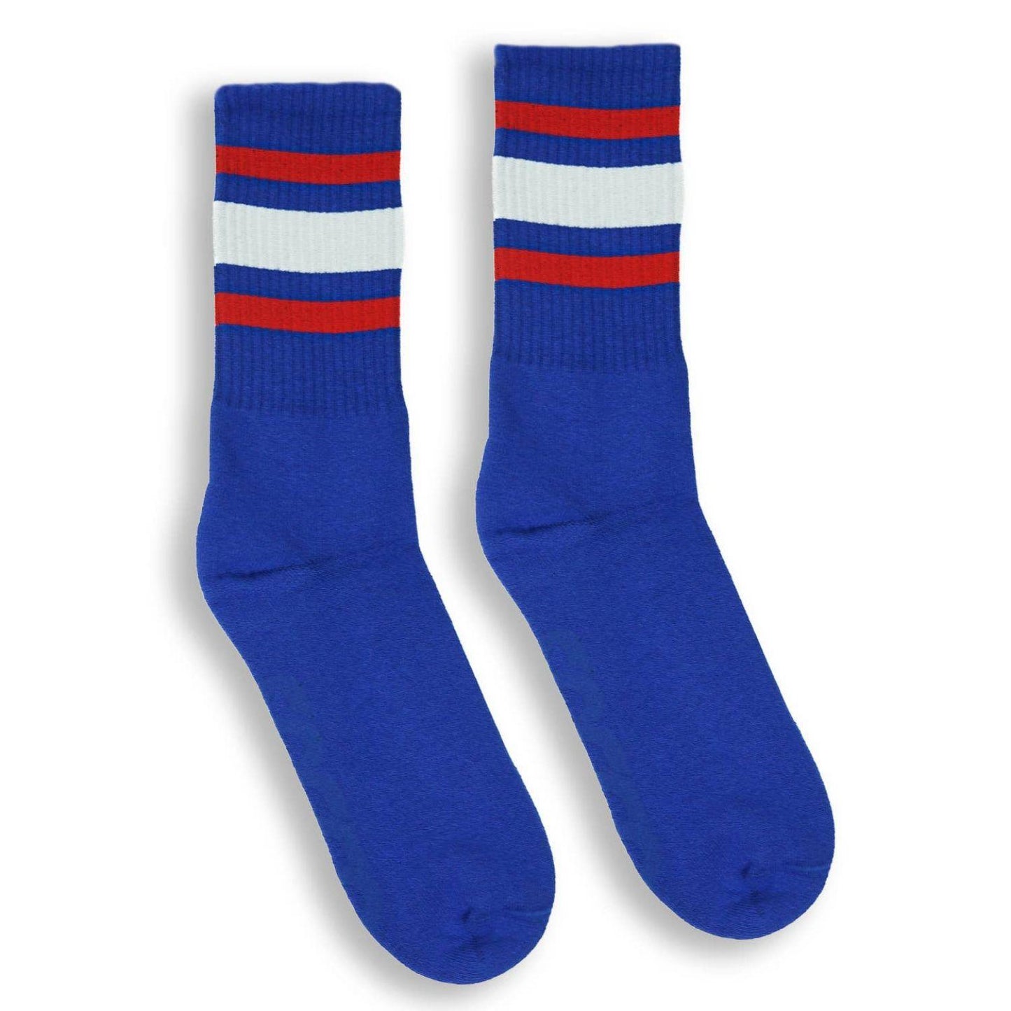 Star Spangled All American Striped Royal Blue Crew Socks by SOCCO
