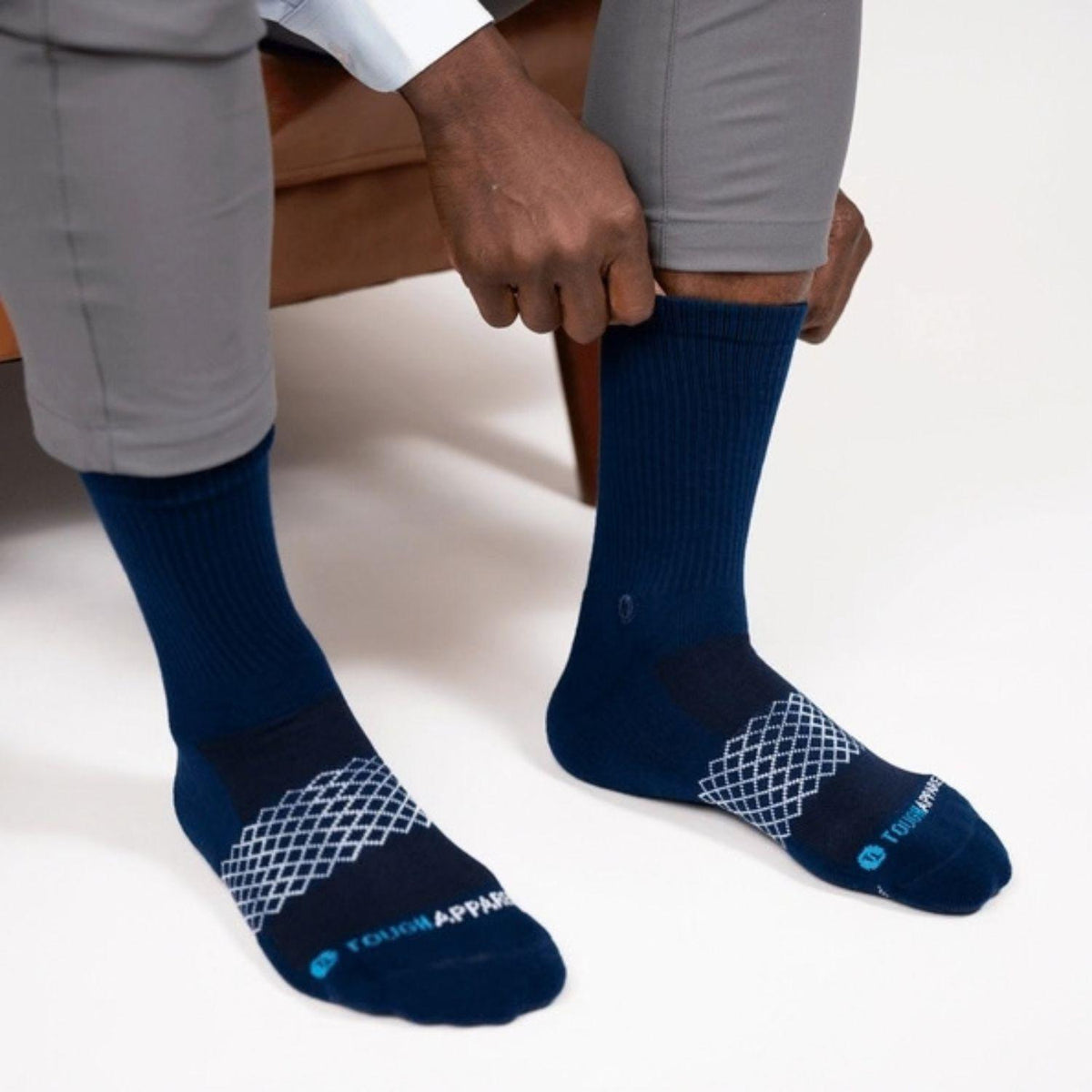 Navy Freestyle Performance Crew Sock by Tough Apparel