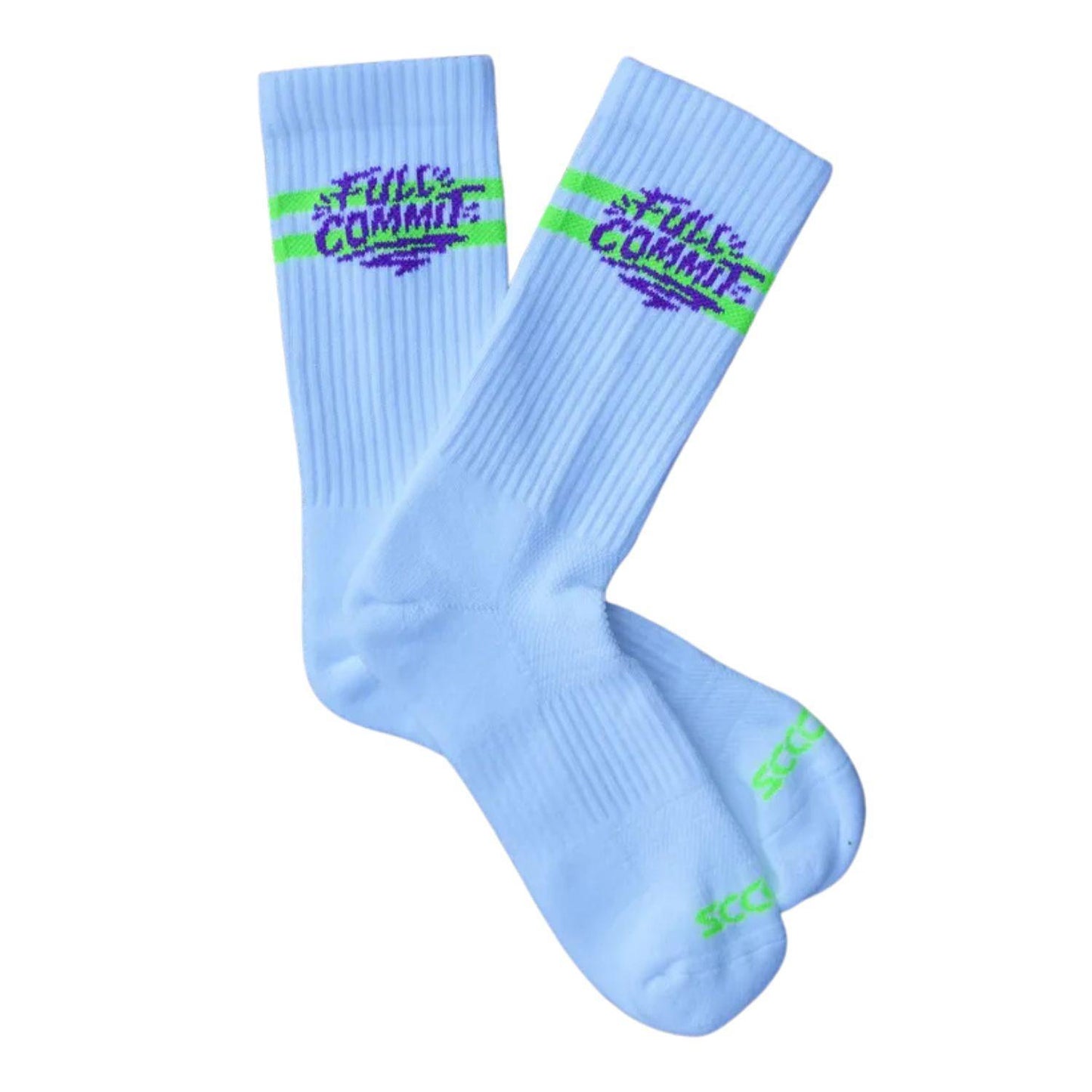 Full Commit White Performance Skate Crew Socks by SOCCO X Ethan Campos