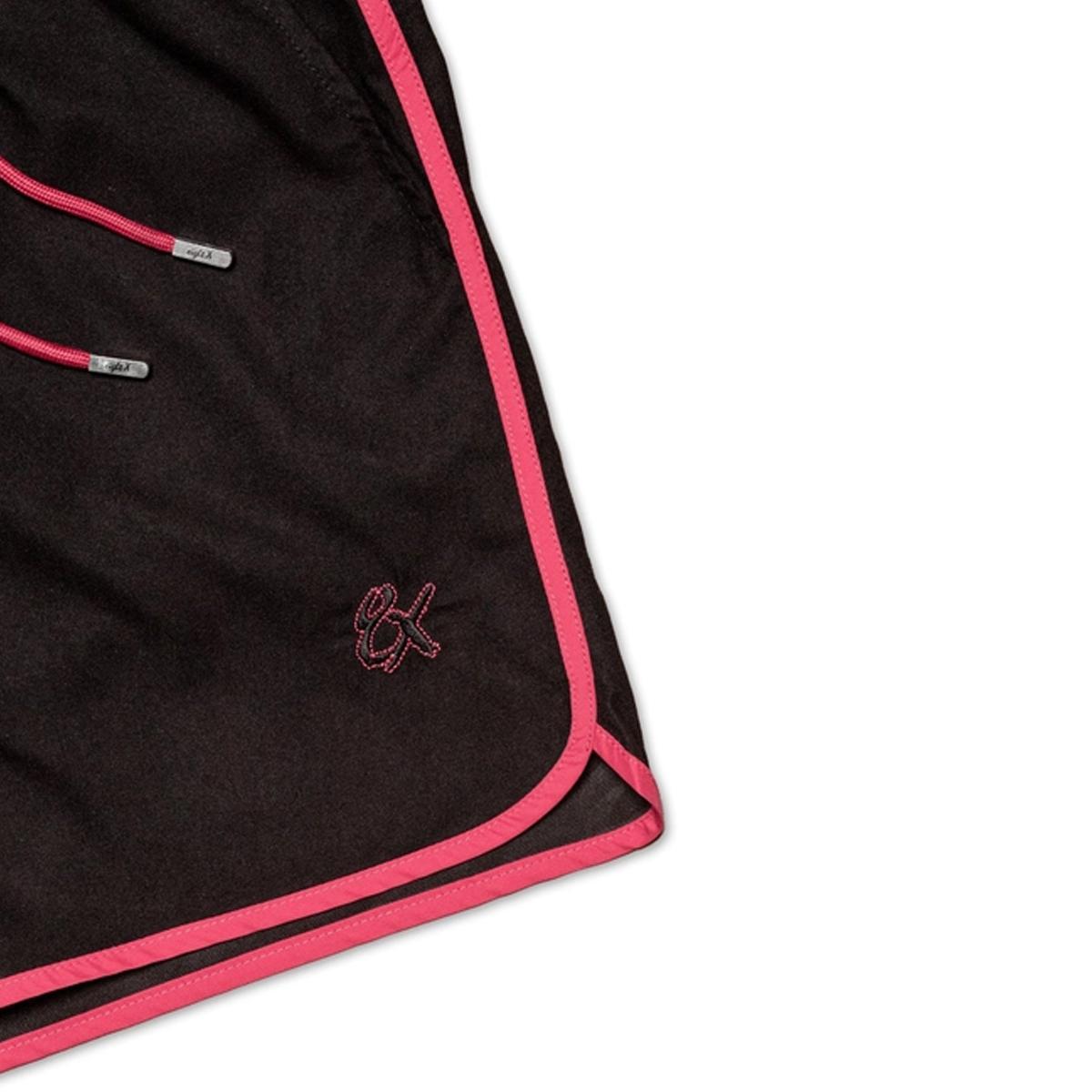 Vintage Cut Black Swim Trunks with Magenta Trim by Eight X