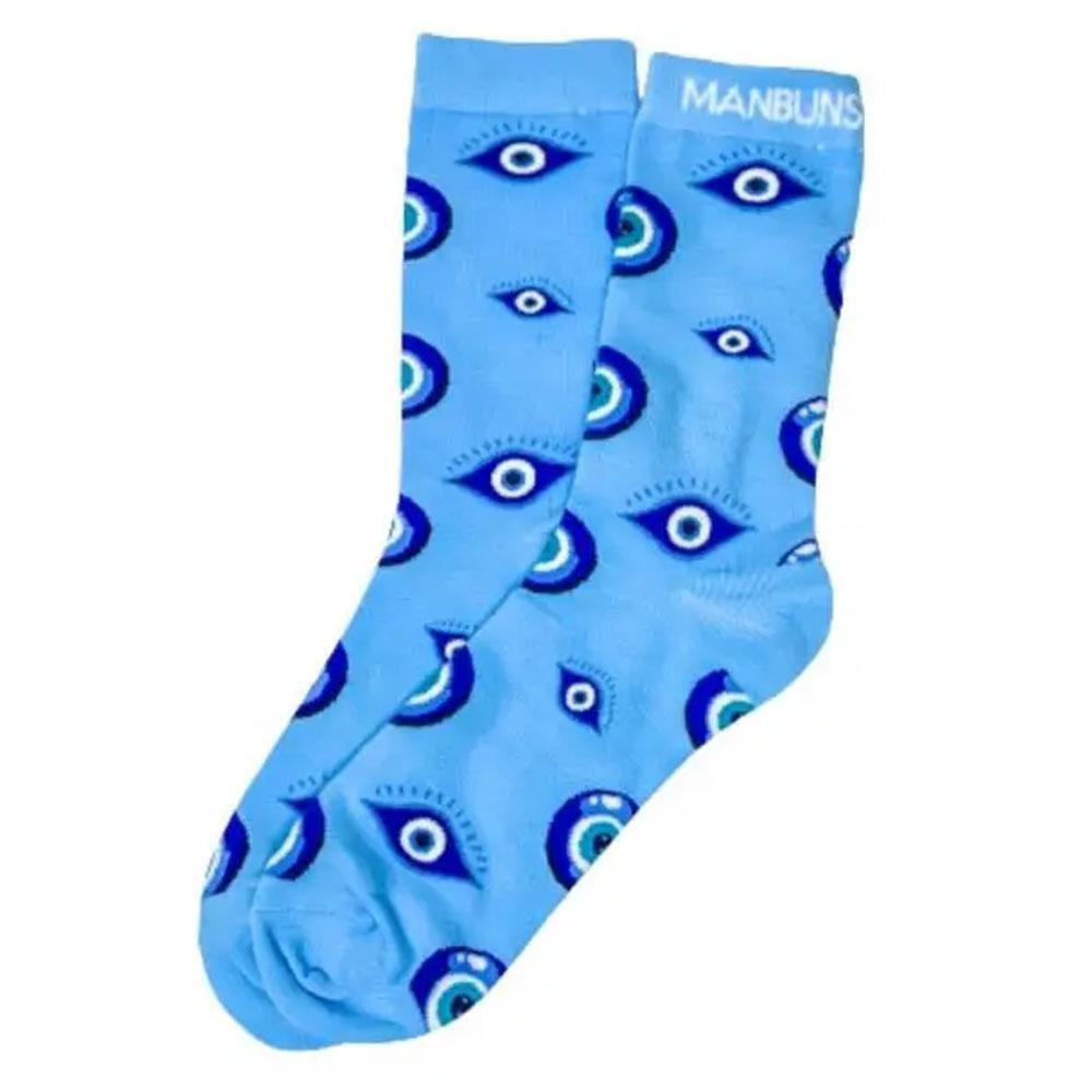 Light Blue Evil Eye Socks