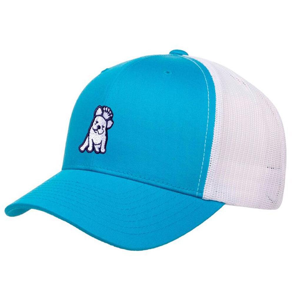 French Bulldog Turquoise/White Trucker Cap by James Bark