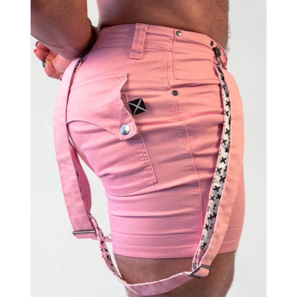 Willem Nu Pink Romey Shorts with Wearable Straps by TigerXHorse Denim