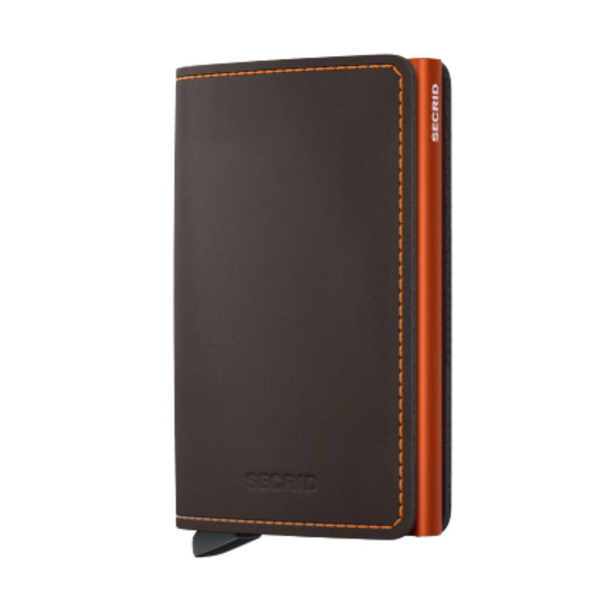 Matte Truffle Brown & Orange Slimwallet by Secrid