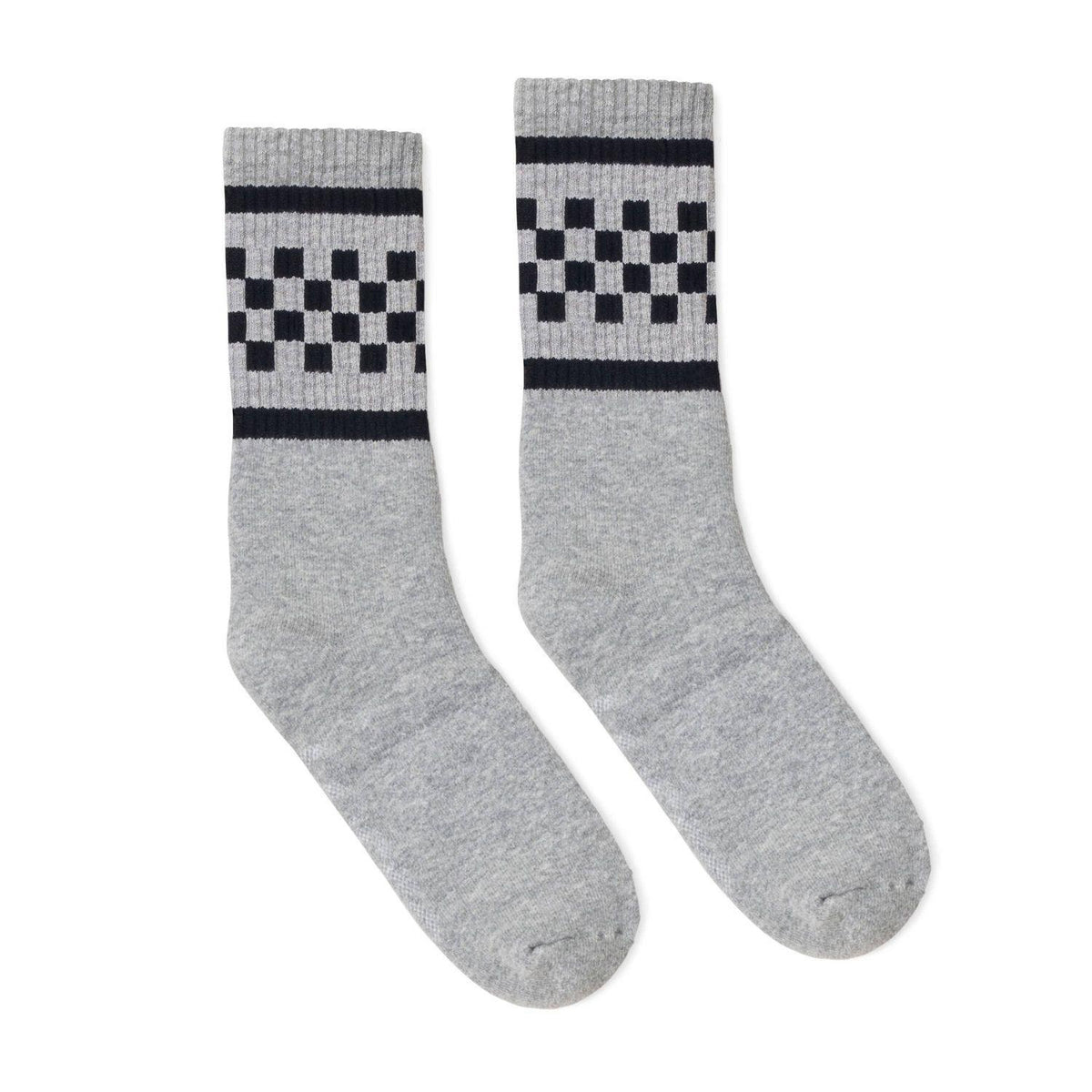 Black Checkered Heather Grey Crew Socks by SOCCO