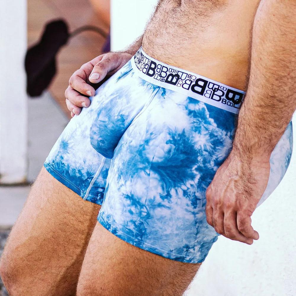 B Logo Blue Tie Dye Joxer Brief by Beauboy Menswear