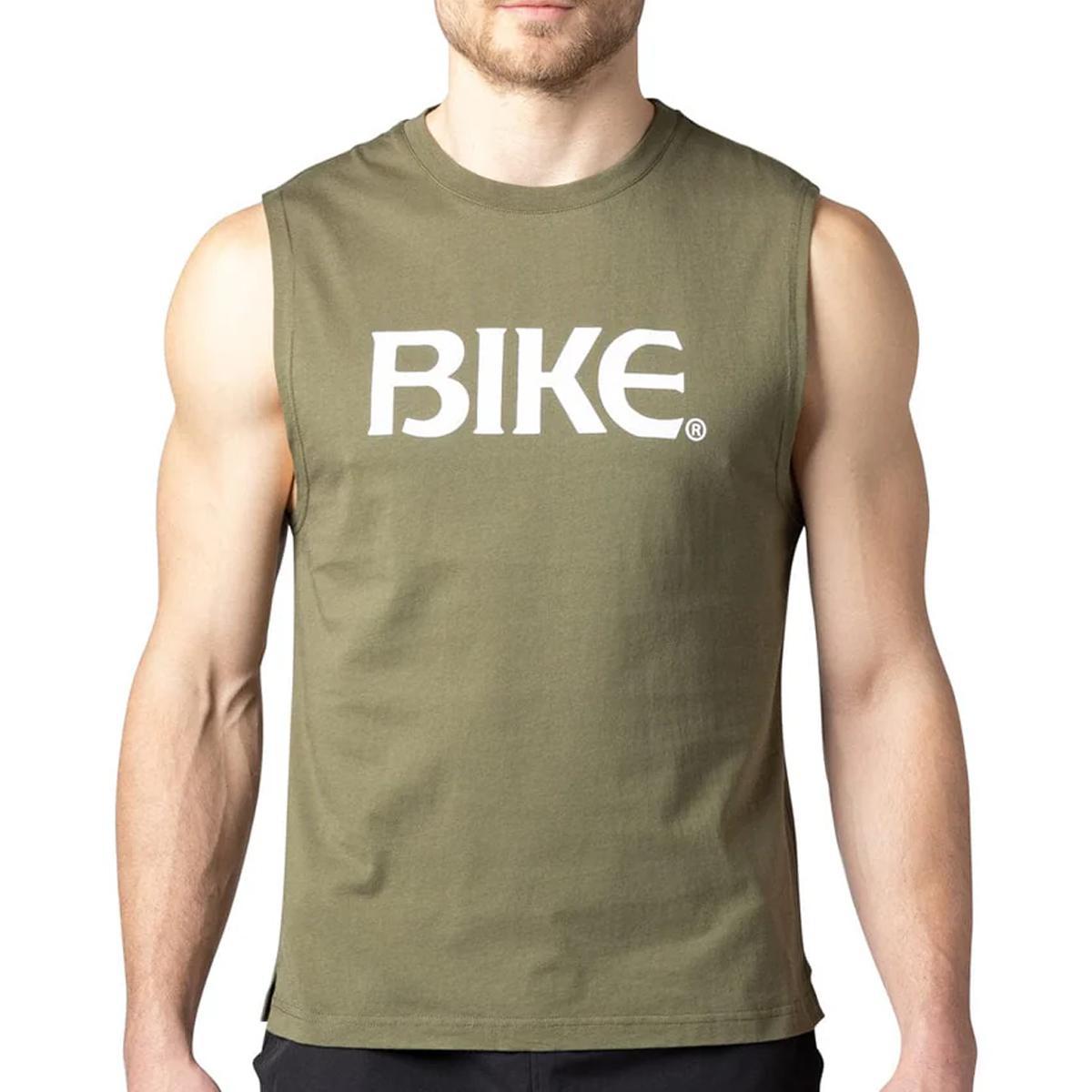 Olive Sleeveless Logo T-Shirt by Bike Athletic