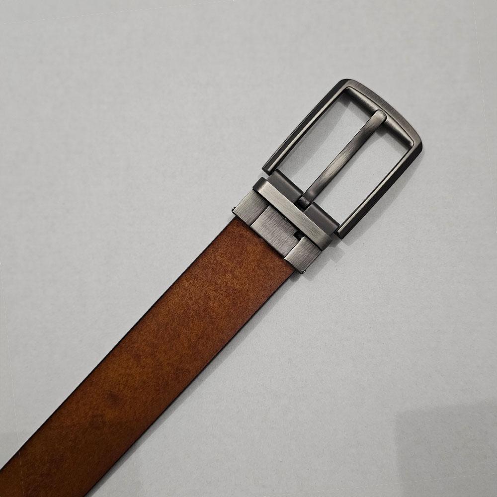Black/Brown Leather Reversable Belt with Classic Buckle by Marco Valentino