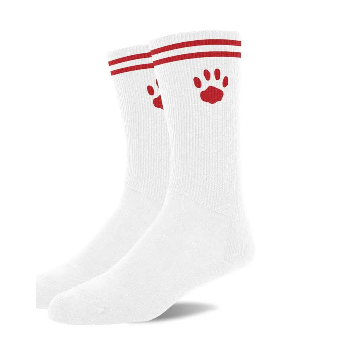 White/Red Paw Socks by Prowler Red