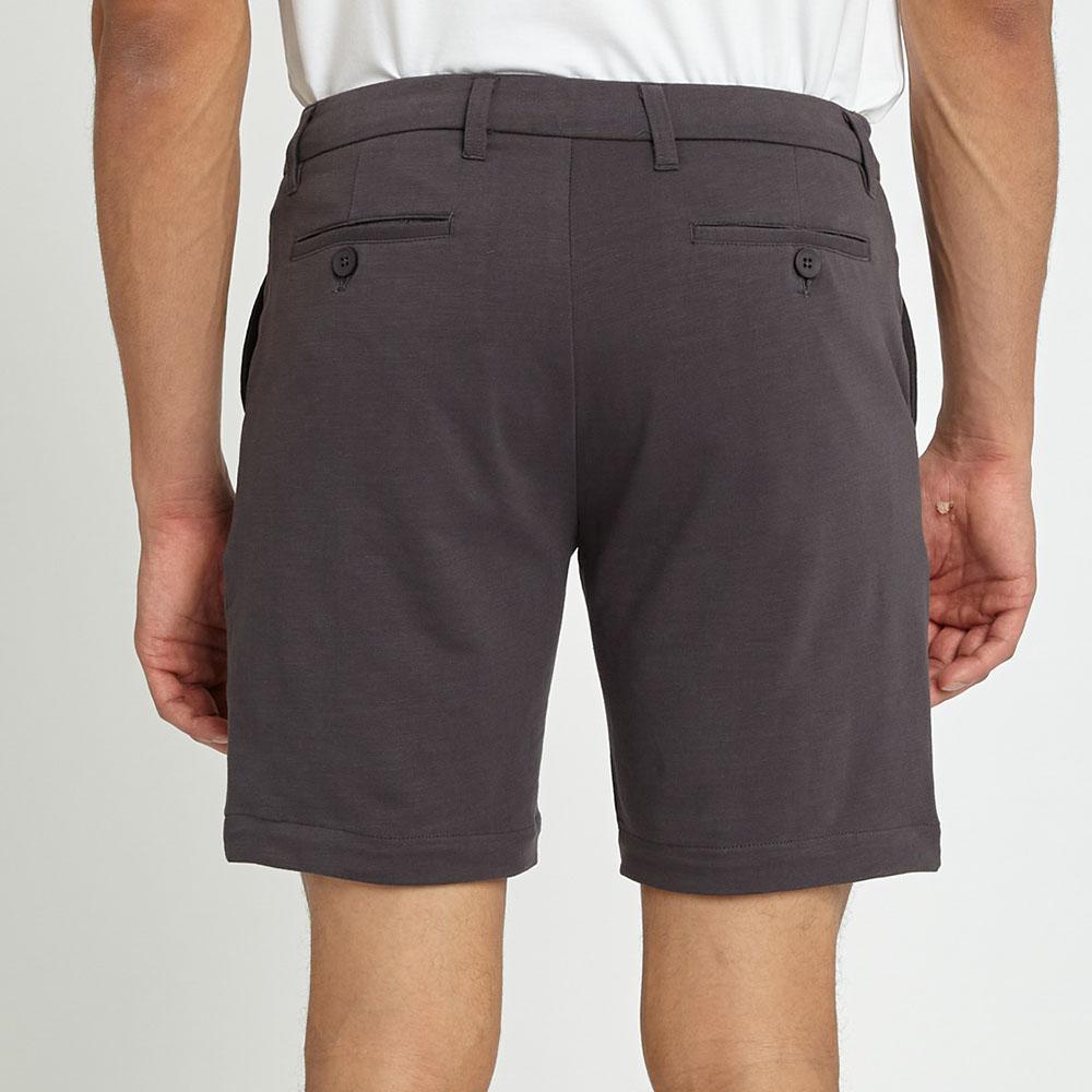 Shadow Grey 8" Inseam Solid Slub Knit Fleece Short by Postmarc (PM-2440-SHADOW GREY)