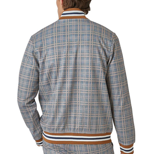 Grey/Navy Glen Plaid Track Jacket by Ben Sherman