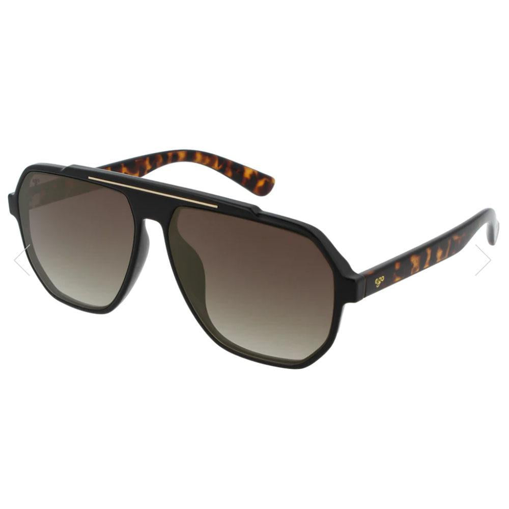 Jet Tortoise with Brown Lens Sunglasses by Ego Eyewear (7154)