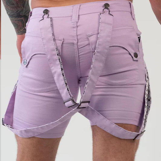 Greyson Grape Romey Shorts with Wearable Straps by TigerXHorse Denim