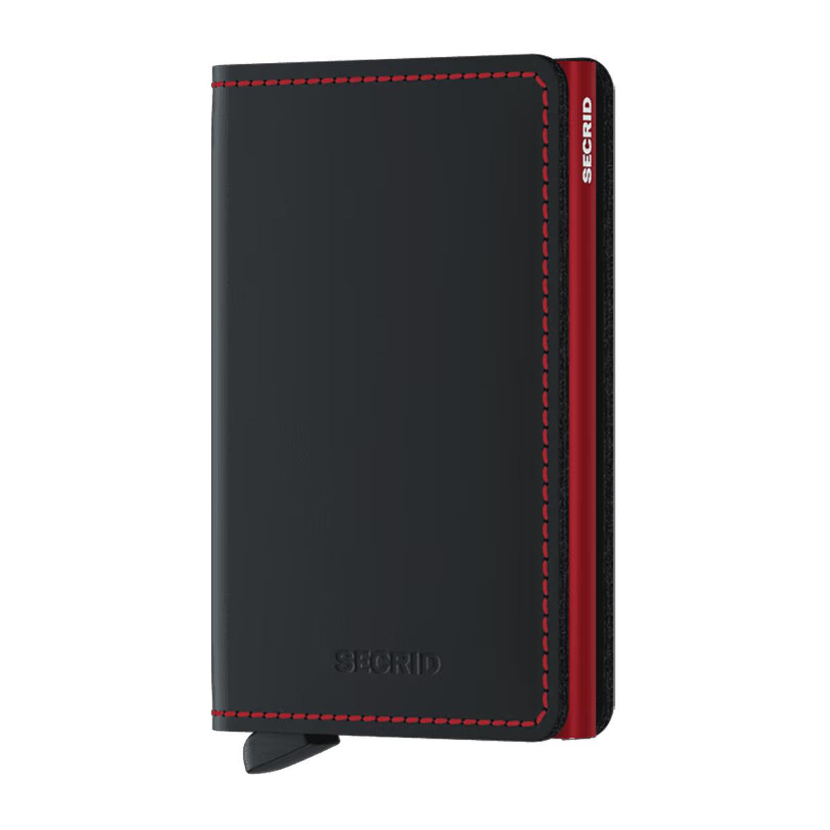 Matte Black/Red Slimwallet by Secrid