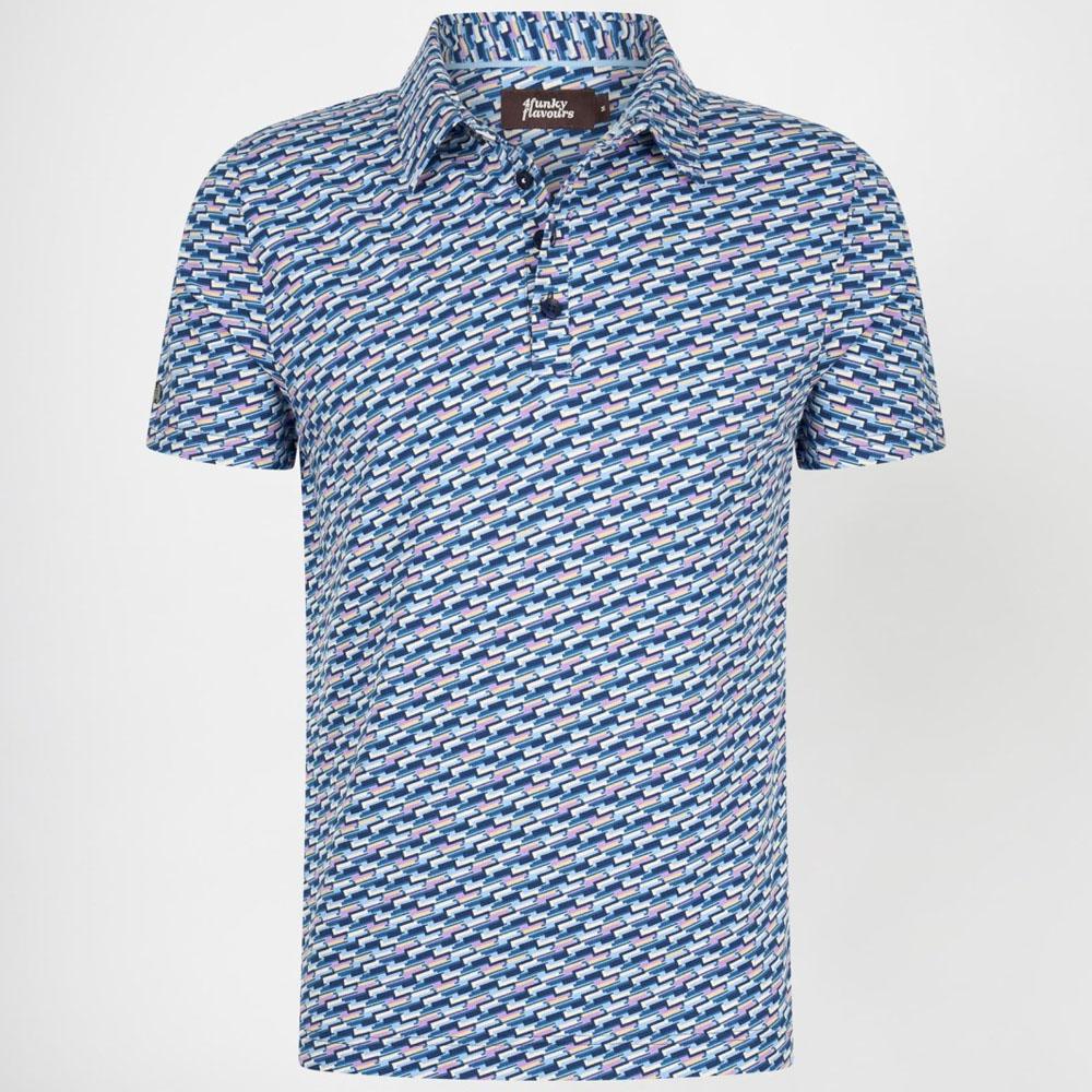 Ottolenghi Blue/Purple/White Patterned Polo by 4FunkyFlavours