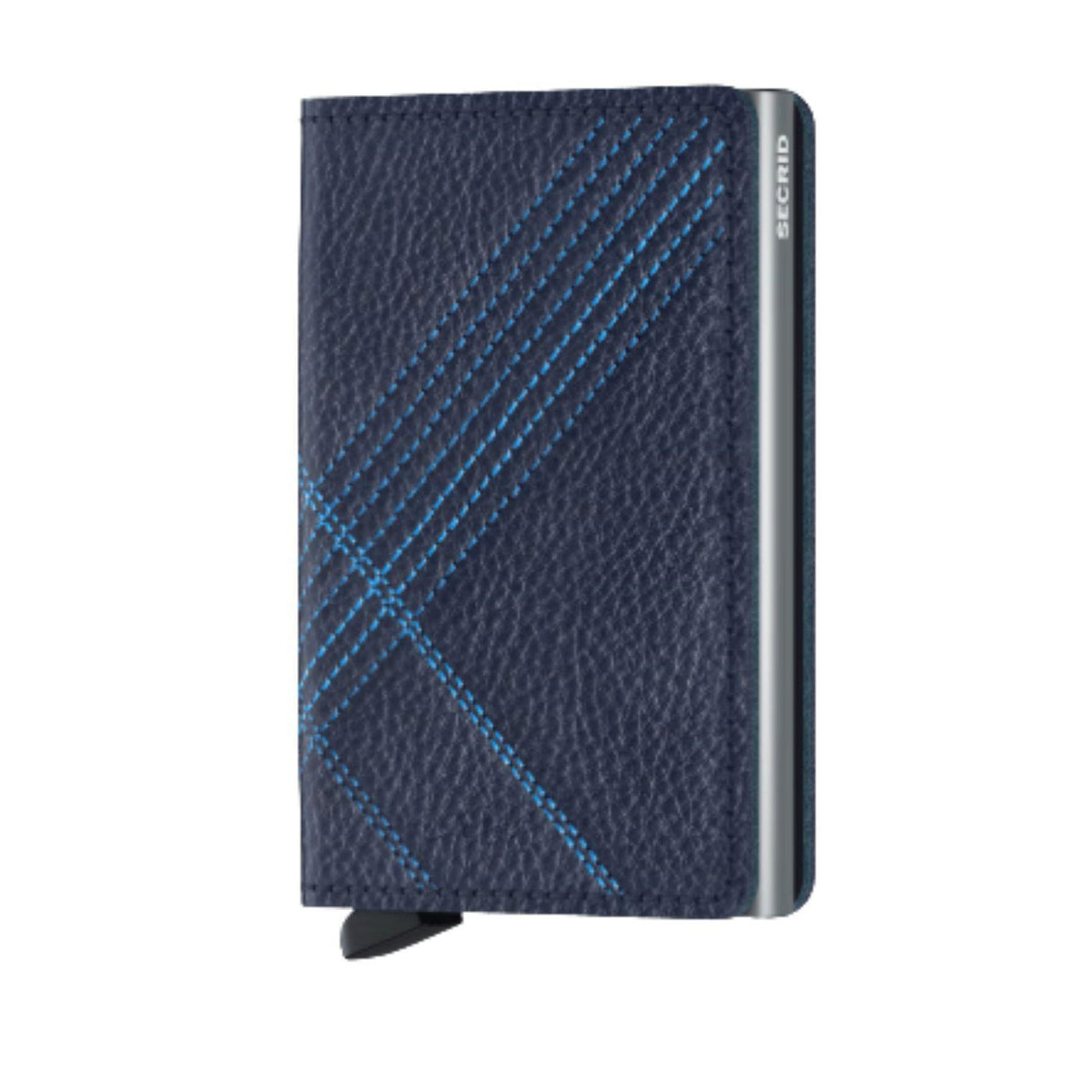 Navy Stitch Linea Slimwallet by Secrid
