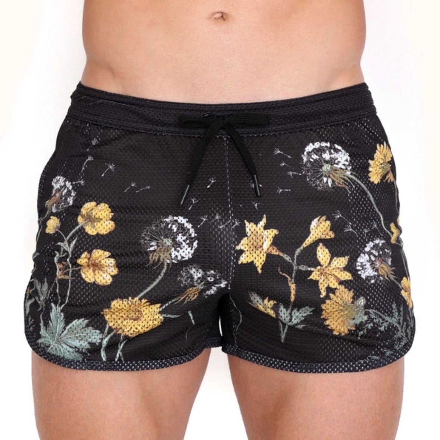 Black Dandelion Mesh Shorts by Skull & Bones