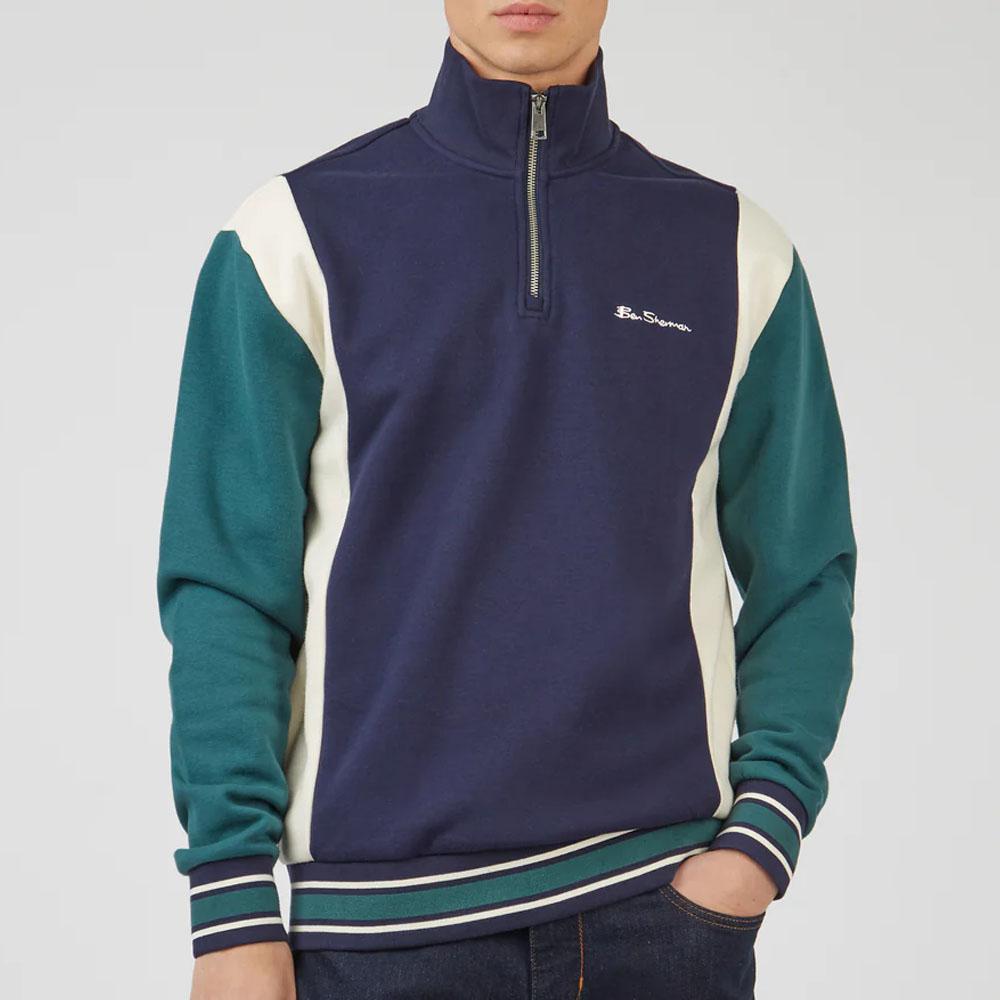 Colorblock Marine Half-Zip Sport Sweatshirt by Ben Sherman