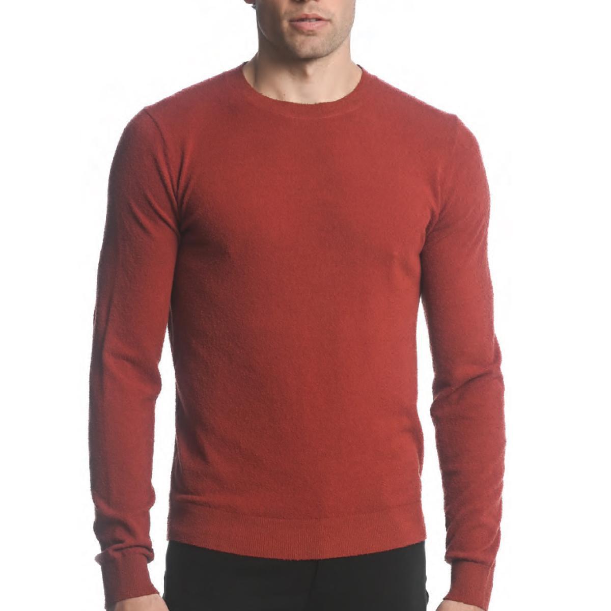 Rust Boucle Crew Sweater by Postmarc