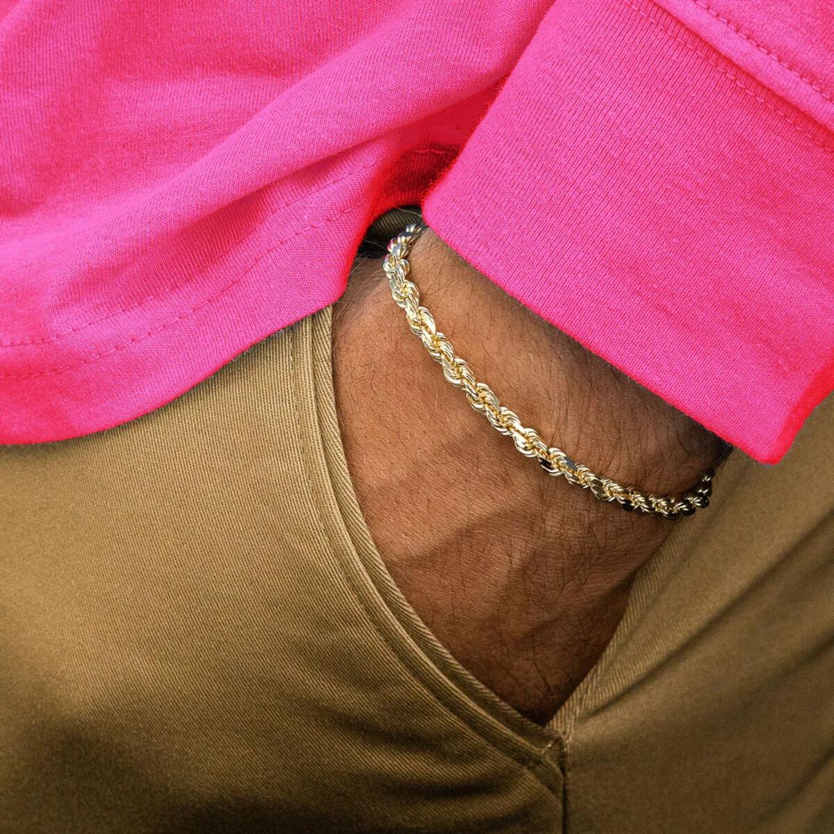 4MM Gold Rope Bracelet by Gold Gods