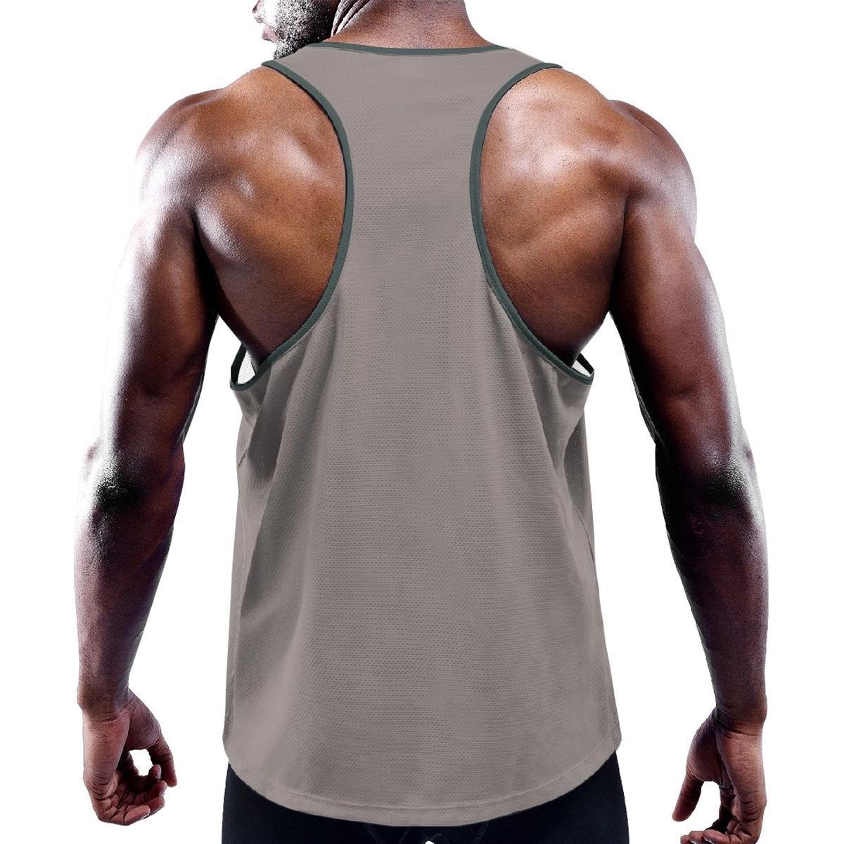 Stone Grey Solid Color Y-Back Tank from Assassin Menswear