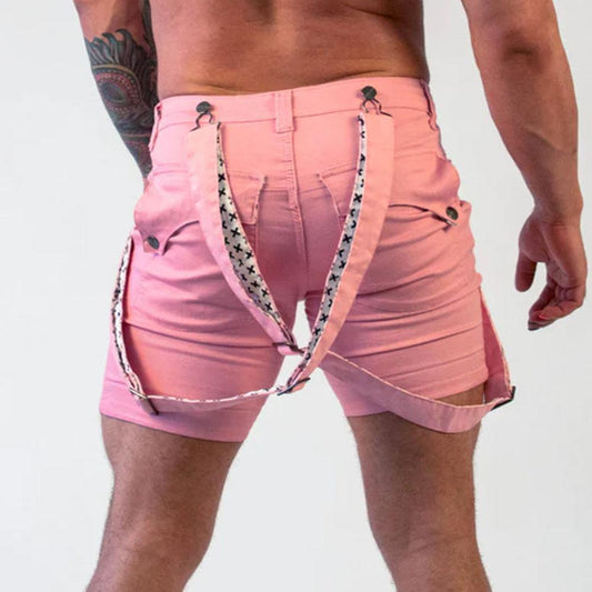 Willem Nu Pink Romey Shorts with Wearable Straps by TigerXHorse Denim