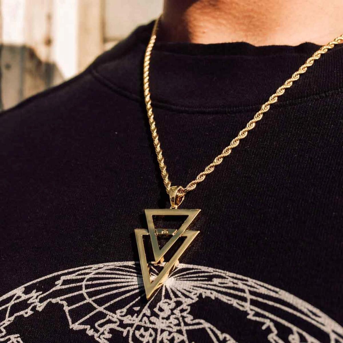 Gold Dual Arrow with 2.5MM 22" Rope Chain by Gold Gods