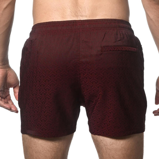 Bordeaux Triad 4.5" Jacquard Swim Shorts with Mesh Lining by Postmarc