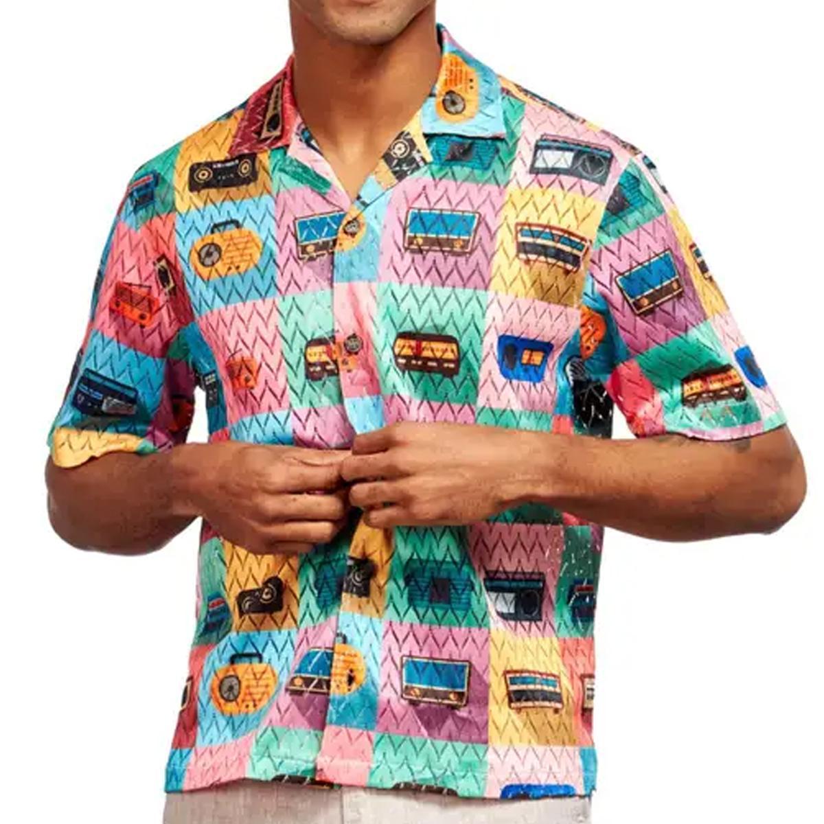 Public Broadcast Multicolor Relaxed Fit Short Sleeve Shirt by Eight X