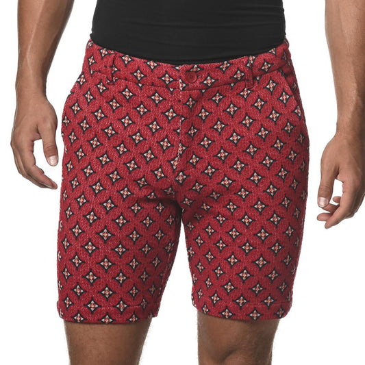 Red Star 8" Inseam Stretch Knit Jacquard Shorts by Postmarc