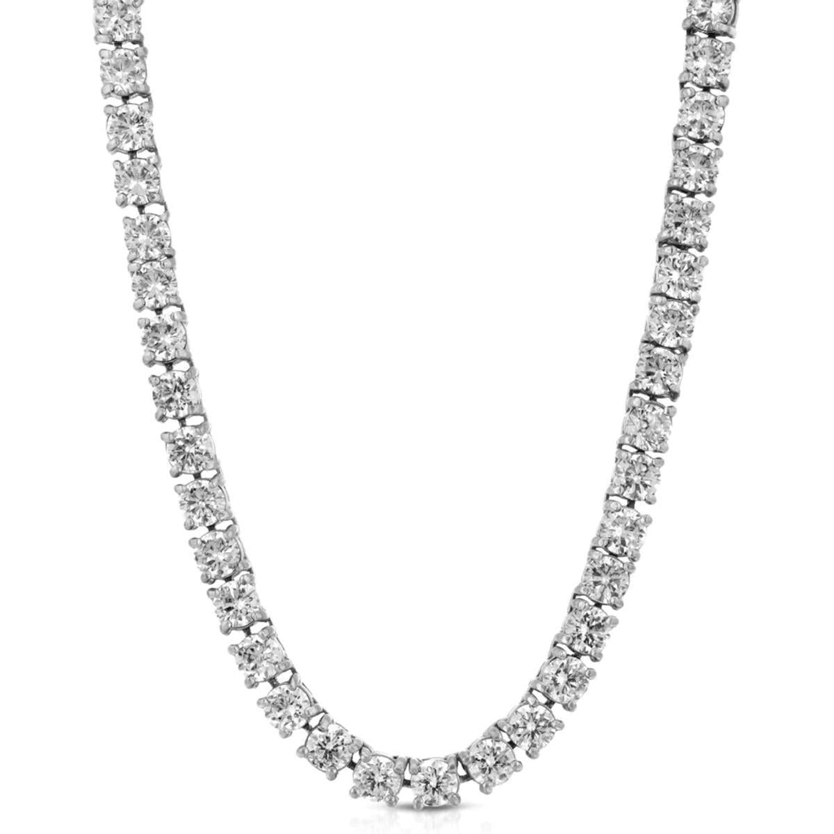 4MM White Gold Diamond Tennis Chain by Gold Gods