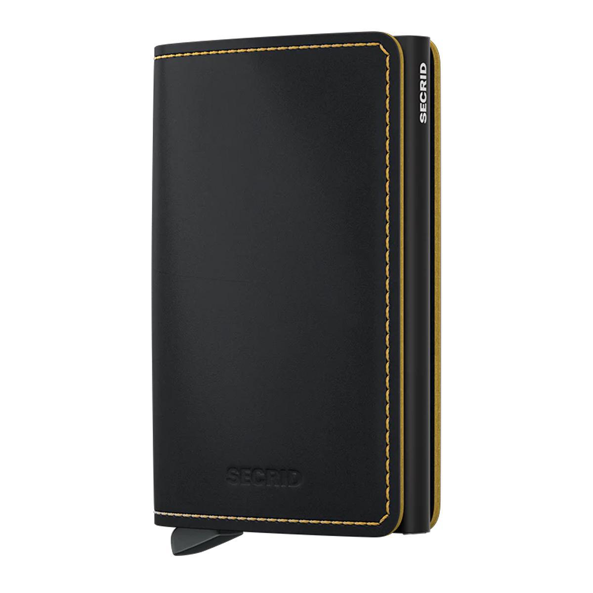 Matte Black & Ochre Slimwallet by Secrid
