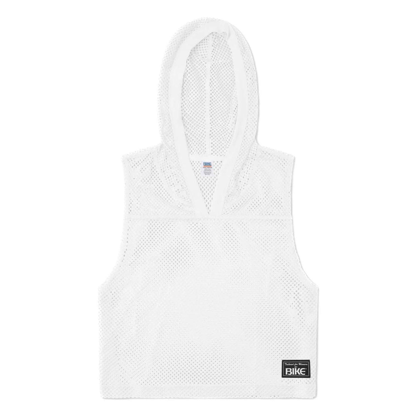 White Hooded Sleeveless Practice Jersey by Bike Athletic
