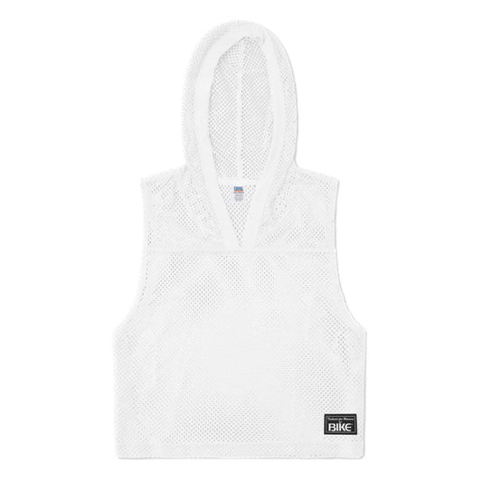 White Hooded Sleeveless Practice Jersey by Bike Athletic