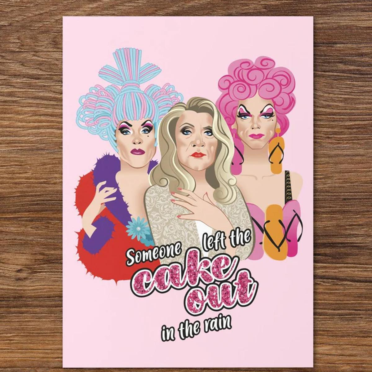 Cake in the Rain Birthday Card by Swish Embassy