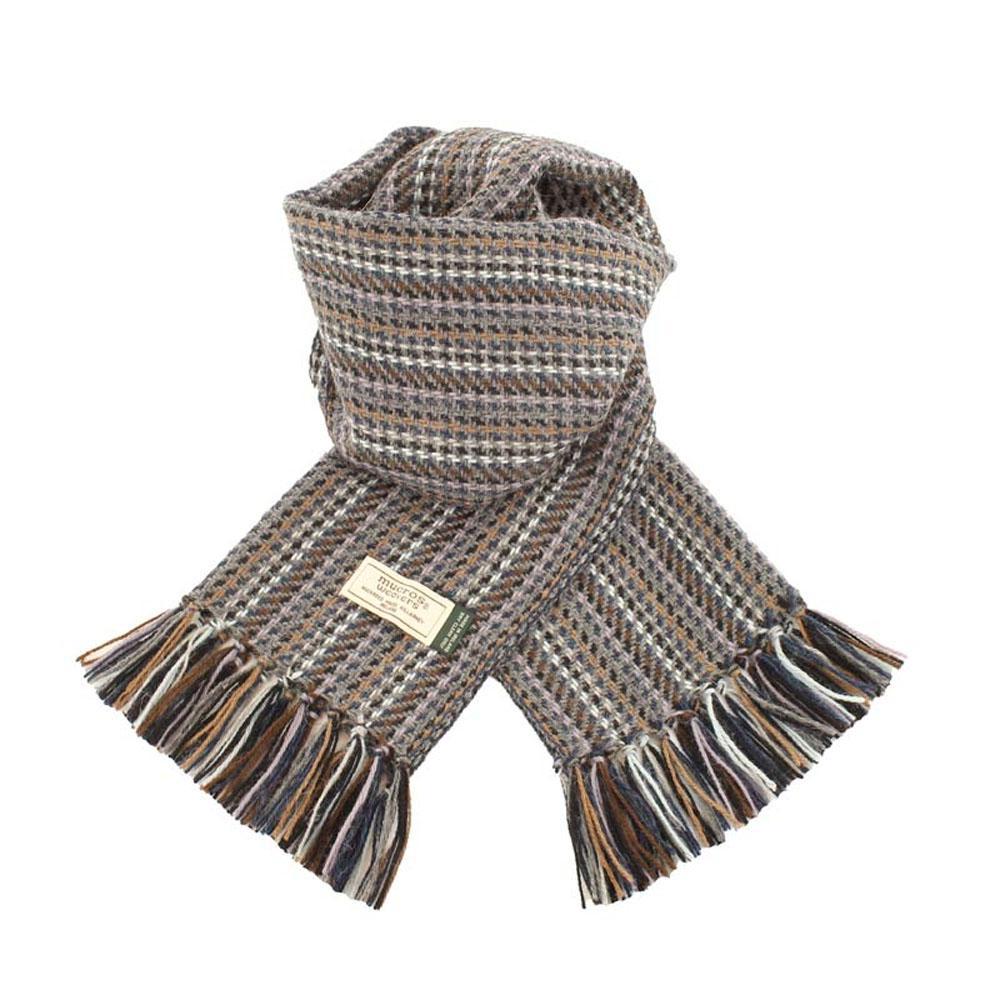 Tan/Grey Irish Alpaca Scarf by Mucros Weavers (A122)