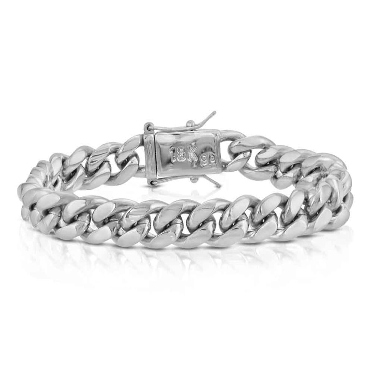 8MM 8.5" White Gold Miami Cuban Bracelet by Gold Gods