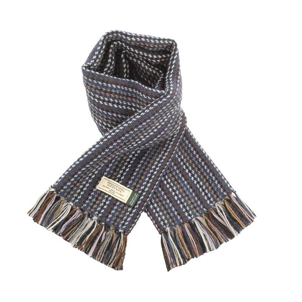 Blue/Brown Irish Alpaca Scarf by Mucros Weavers (A123)
