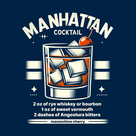 Manhattan Cocktail Navy T-Shirt