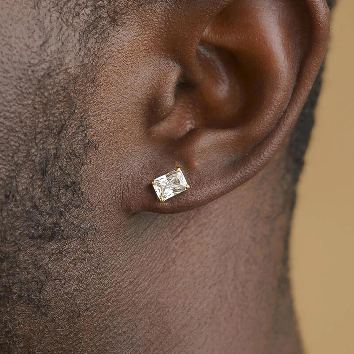 Diamond Stud Earring in White Gold by Gold Gods