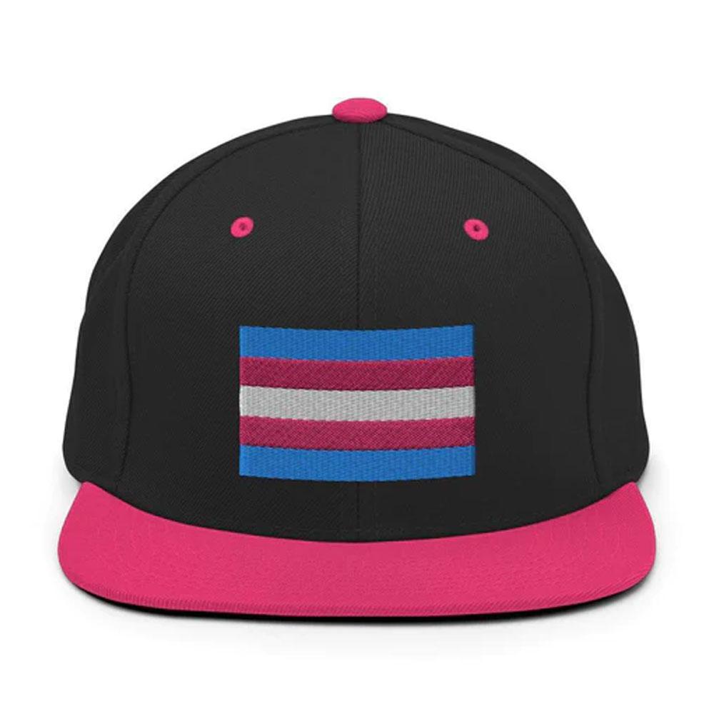 Trans Pride Black/Neon Pink Baseball Cap by Swish Embassy