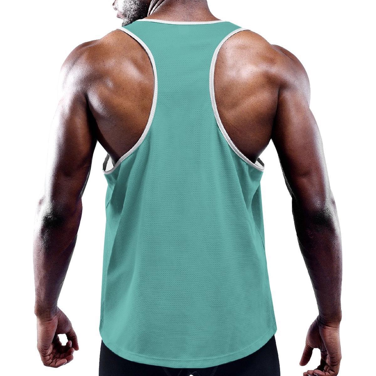 Aqua Blue Solid Color Y-Back Tank from Assassin Menswear